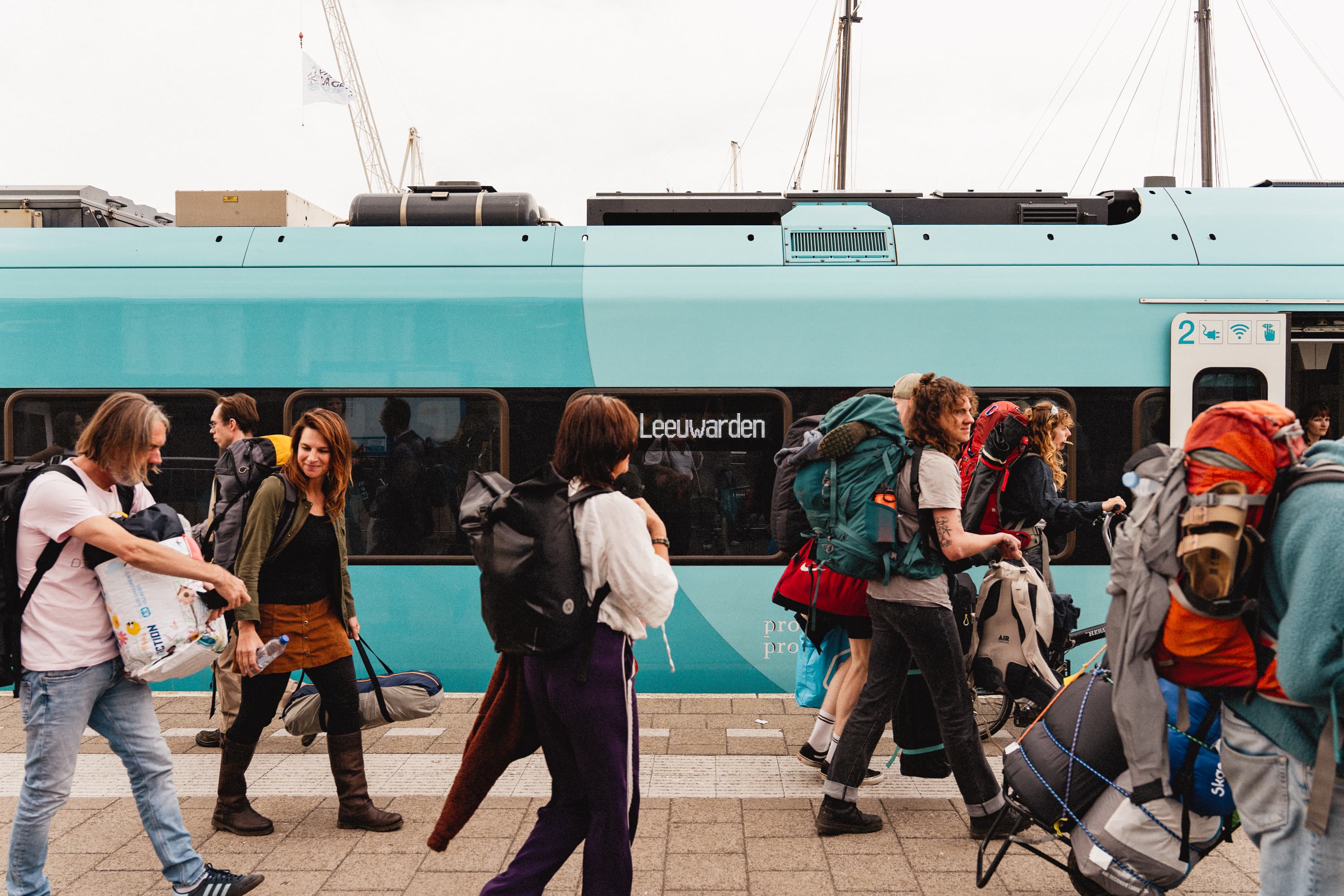 Festivalganger onderweg naar Vlieland